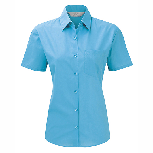 R935F-Ladies SS PolyCotton Poplin Shirt